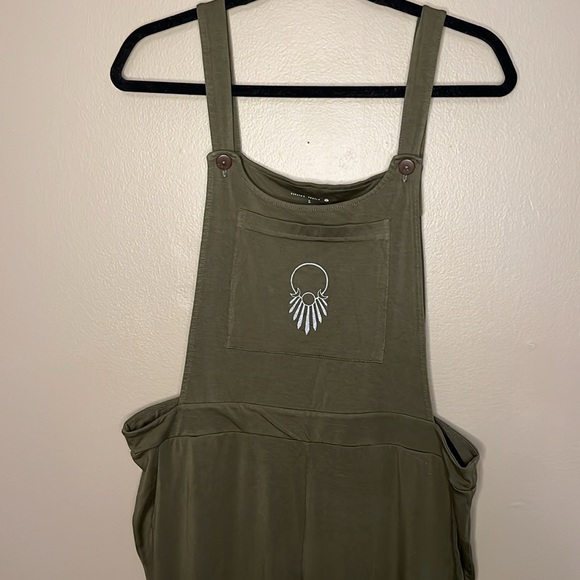 Purusha People Lady of the Cosmos olive green soft overalls - size L - Picture 3 of 16